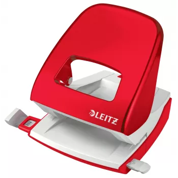 Leitz WOW 5008 lyukasztó fém 2-es / 30 lap, 30 lap, piros, fehér, fém, 8 cm, 5,5 mm, A6