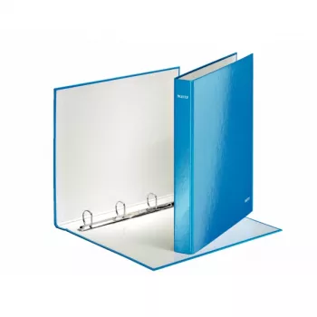 Leitz WOW laminált gyűrűs mappa A4+ 4DR/25mm, A4, karton, kék, 230 lap, 80 g/m², 2,5 cm