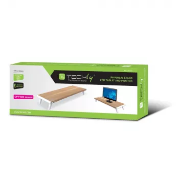 Techly ICA-MS 389 monitor mount / stand Desk White, Wood