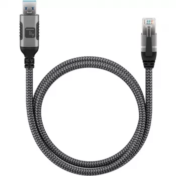 Techly ICOC-U3A-RJ45-020 USB 3.0 Type-A to Gigabit Ethernet Adapter Cable, 2 m, Black/Silver