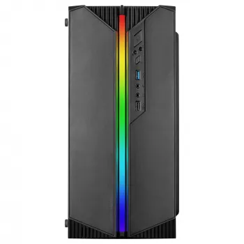 Mars Gaming MC-S1 Black Compact Micro-ATX Gaming PC Case ARGB Lighting 12 Modes FRGB Fan Full Side Window
