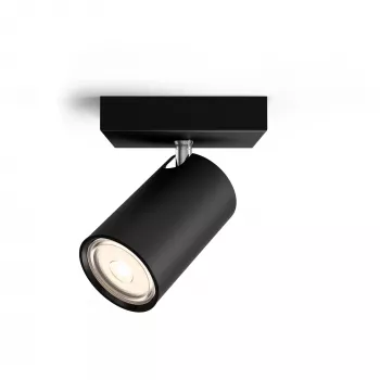 Philips myLiving Kosipo Ceiling/Wall Spotlight, Surfaced lighting spot, GU10, 1 bulb(s), LED, 220-240 V, Black