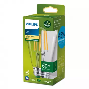 Philips Filament Bulb Clear 60W ST64 E27, 4 W, 60 W, E27, 840 lm, 50000 h, Warm white