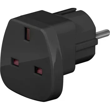 Wentronic Goobay utazási adapter, fekete - UK-dugó > F típus (F típus, CEE 7/7) (94271)