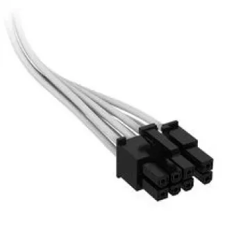 Corsair kábel, Type 4, PCIe tápcsatlakozó, 8-pin (6+2), 650 mm, egyenként fonott – fehér