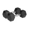 Gumírozott öntöttvas kézi súlyzók HEX 2x9 kg REBEL ACTIVE