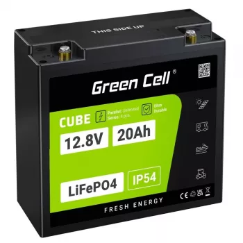 UPS akkumulátor Green Cell GC-LFPGC12V20AH lítium-vas-foszfát 12,8 V 20 Ah, 256 Wh, 185 x 80 x 170 mm, 3 kg