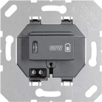 JUNG JG USB PD60 C SW USB-töltő PD 1x Type-C fekete (USBPD60CSW)