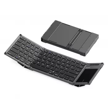 Inateck KB06101_STEEL GRAY billentyűzet Home RF Wireless + Bluetooth QWERTZ angol fekete