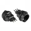Hálózati adapter olasz hálózati csatlakozó L típus (CEI 23-16, egyenes) – védőérintkezős aljzat F típus (CEE 7/3, egyenes), fekete, Good Connections® (PA-6502S)