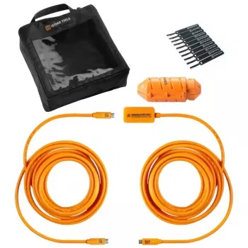 USB-C to USB-C Cable by tether tools CUC31R-ORG — 9.40 m, right-angle, orange