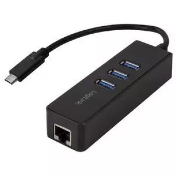 LogiLink UA0283 USB-C–Gigabit Ethernet adapter 3 x USB 3.0-val