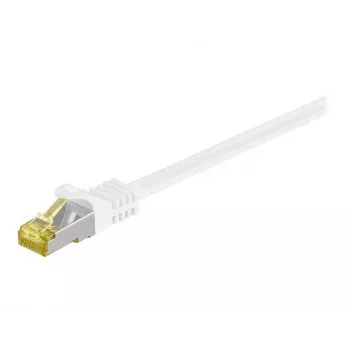 Wentronic Goobay Cat.7 nyers patch kábel, S/FTP (PiMF), fehér, 0,5 m - LSZH halogénmentes, réz, RJ45 dugó (91090)