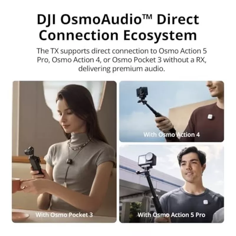 DJI Mic Mini (2 TX + 1 RX + töltőtok) vezeték nélküli mikrofonkészlet - sötétszürke