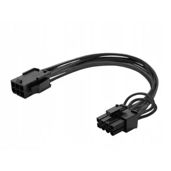 Savio AK-49 PCIe 6-pin–8-pin (6+2) tápkábel, 0,15 m, fekete