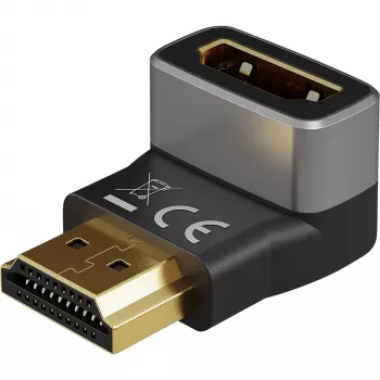 Goobay 72011 HDMI™ szögadapter 270° függőleges, 8K @ 60 Hz, aranyozott, fekete, ezüst | Goobay