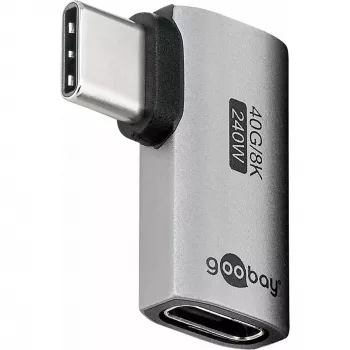 Goobay USB-C adapter vízszintes 90° USB4 - dugó > aljzat (74441)