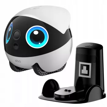 Enabot EBO Air 2 Plus Pet Companion Robot, 3K Camera, Night Vision, Wi-Fi, White