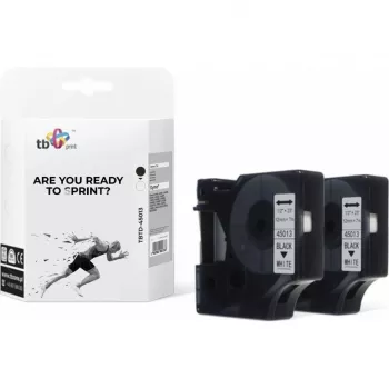 TB Print TBTD-45013 címkeszalag DYMO-hoz, 12 mm x 7 m, fekete fehér alapon, 2 db