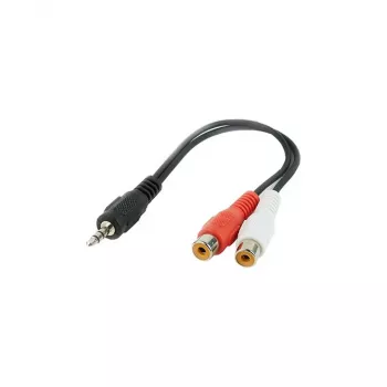 Audio jack (3,5 mm) – 2 RCA kábel GEMBIRD CCA-406, 20 cm, fekete