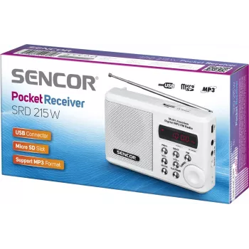 Hordozható rádió SRD 215 W MP3, USB, SD