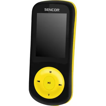 Sencor SFP 5870BYL MP3/MP4 lejátszó, 8 GB, rádió, diktafon, SD-kártyahely, sárga/fekete