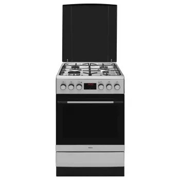 Amica 57GEH2.33HZpTaXx gáz-elektromos szabadon álló tűzhely, 4 égő, 62 l sütő, hőlégbefúvás, 50 cm, inox