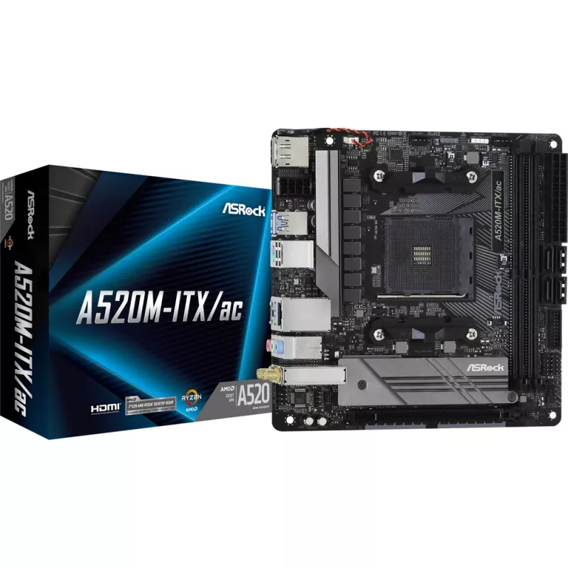 ASRock A520M-ITX/ac alaplap AM4 foglalat Mini-ITX
