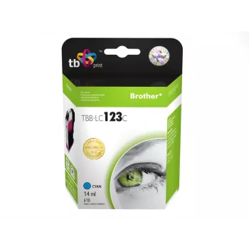 Tintapatron kompatibilis Brother LC123C-vel 100% új