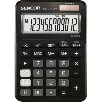 SENCOR SEC 372BK zsebszámológép 12 jegyű LCD egyszerű asztali számológép, elemes működés