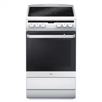 Amica 58CE3.315HTaQW elektromos tűzhely, üvegkerámia főzőlap, 4 főzőzóna, 65 l-es sütő, 50 cm, fehér