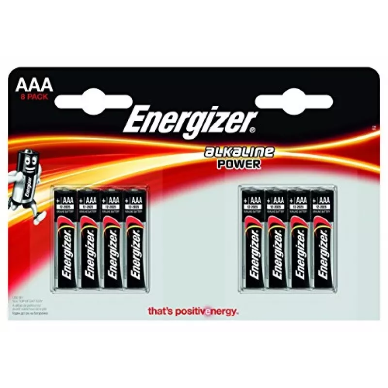 Energizer E92 alkáli AAA elem — 8 darabos buborékcsomagolás