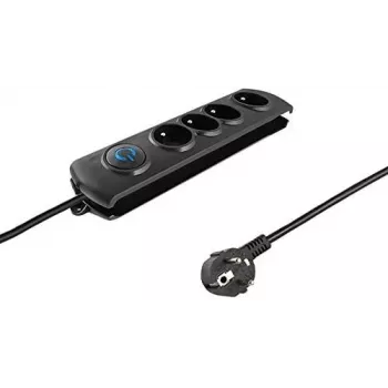 Qoltec 50105 elosztó túlfeszültség-védelemmel, 4-es, fekete