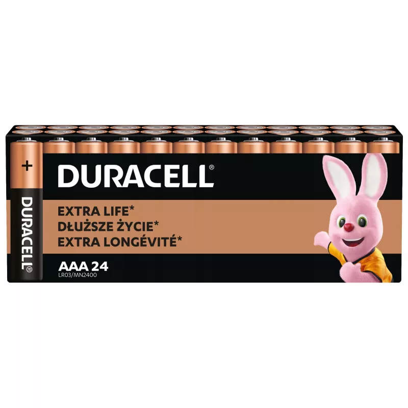 Duracell Basic AAA/LR3 elemek – 24 darabos csomag alkáli elemek (AAA/LR03)