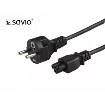 Tápkábel SAVIO CL-67 1,2 m H03VV-F 3×0,75 mm² IEC C CEE7/7-re fekete