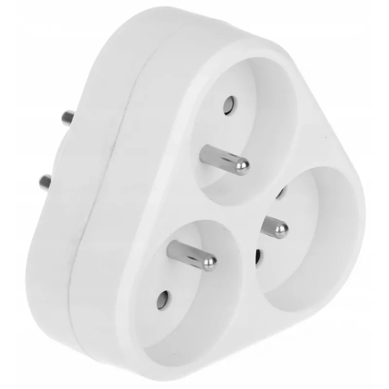 Utazóadapter Type-E (FR) Type-F-re fehér Maclean MCE214