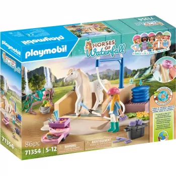 Playmobil Horses of Waterfall – mosóállomás Isabellával és nőstény oroszlánnal – szerepjáték és kreatív játék gyerekeknek 5-10 éves korig – Fat Brain Toys