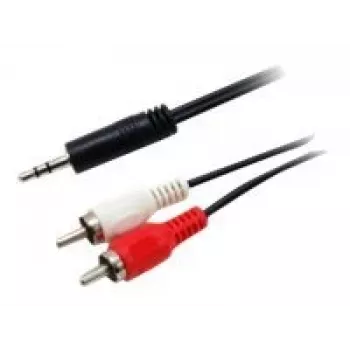 Equip 3.5mm apa - 2xRCA apa sztereó audiokábel, 2.5m, 3.5mm, apa, 2 x RCA, apa, 2.5 m, fekete