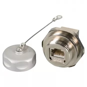 EFB Elektronik IP67DFKRJ45FL Cat.6A RJ45 átvezető csatlakozó, M25, IP67, árnyékolt