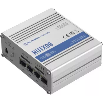 Teltonika RUTX09 ipari 4G LTE-A Cat 6 mobil router 4 portos Gigabit switch-csel, dual SIM, GNSS