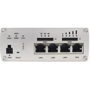 Teltonika RUTX09 ipari 4G LTE-A Cat 6 mobil router 4 portos Gigabit switch-csel, dual SIM, GNSS