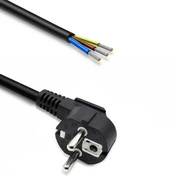 QOLTEC tápkábel SCHUKO CEE szögdugó Cu csupaszított 1,5m fekete