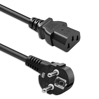 QOLTEC tápkábel SCHUKO CEE szögdugó IEC C13 2m fekete
