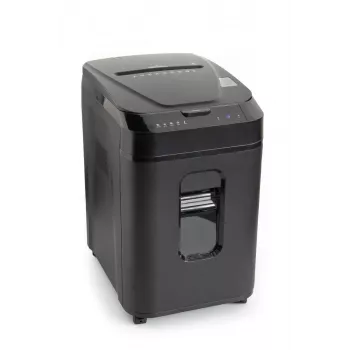 WALLNER AF160 C2 iratmegsemmisítő, keresztvágó, 160 lapos automatikus adagoló, P-4 biztonsági szint, 26 L tartály, fekete