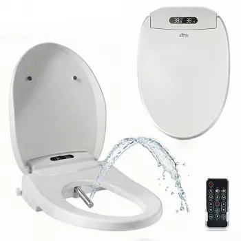 MEDIA-TECH Smart WC-ülőke MT5705 elektronikus bidé fűthető üléssel, melegvizes mosással, szárítóval, szagneutralizátorral, éjszakai világítással, távirányítóval