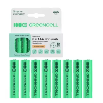 GREEN CELL akkumulátorok 8xAAA HR03 950mAh NiMH