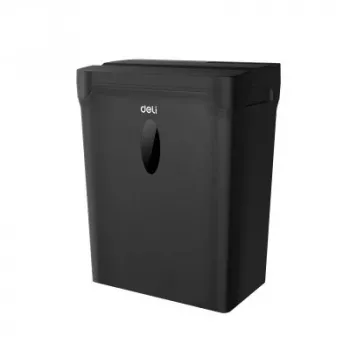 DELI ET014 keresztvágó papírszaggató, 10 lap, P-4 biztonsági szint, 21L tartály, fekete