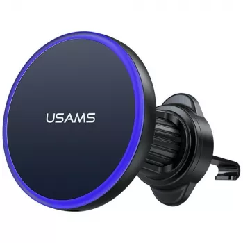 USAMS mágneses szellőzőrács-tartó okostelefonhoz, 360°-os forgatás, fekete