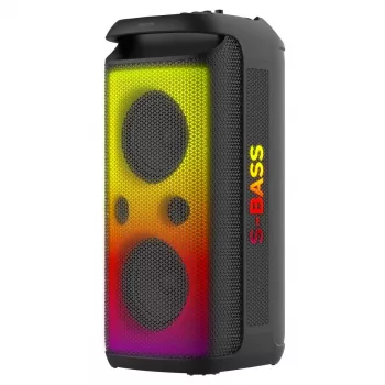 SENCOR Partycon CORE Power 140W hordozható Bluetooth-hangszóró TWS-sel, IPX4, RGB LED, karaoke, fekete