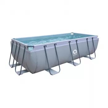 AVENLI Frame Pool 400x200x99 cm téglalap alakú felállítható medence szűrőpumpával, létrával, takaróval és talajfóliával